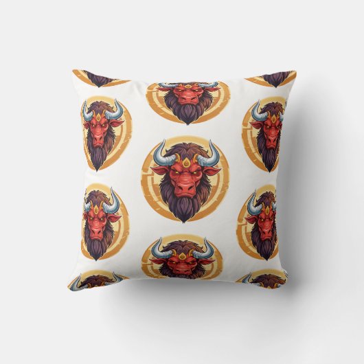 Head of a minotaur from greek mythology クッション (裏面)