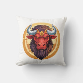 Head of a minotaur from greek mythology クッション