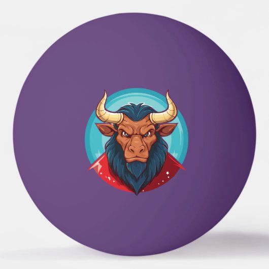 Head of a minotaur from greek mythology 卓球ボール (正面)