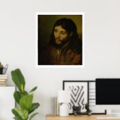 Head of Christ, c.1648 (キャンバス上の油) ポスター (ホームオフィス)