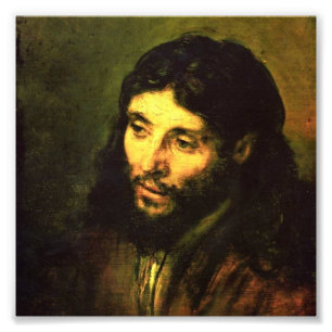Head of Jesus by Rembrandt フォトプリント