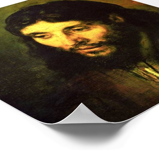 Head of Jesus by Rembrandt ポスター (角)