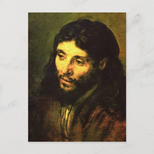 Head of Jesus by Rembrandt ポストカード (正面)