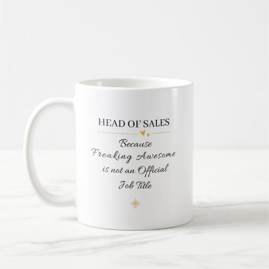 Head of Sales Office Quote コーヒーマグカップ (左)