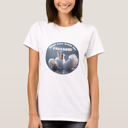 Head over Heel – スワン(v2 Light) Tシャツ (正面)