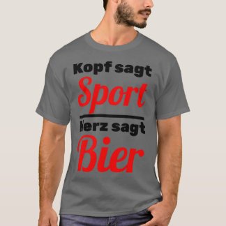 Head says sport heart says beer tシャツ