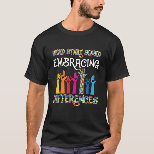Head Start Squad Embracing Differences Autism SPED Tシャツ (正面)
