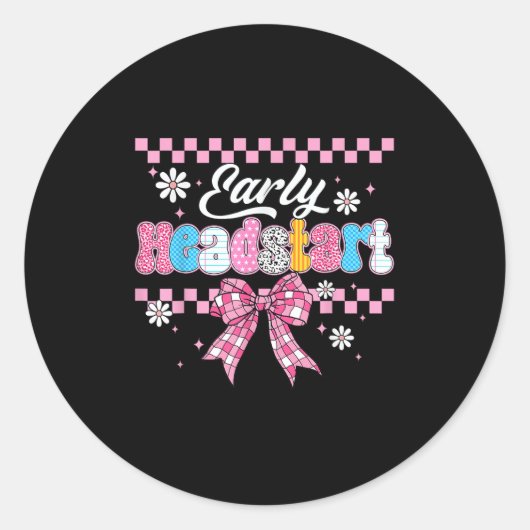 Head Start Teacher Back To School Early Learning M ラウンドシール (正面)