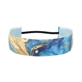 Headband Swirls of Blue, White or Gold  アスレチックヘッドバンド