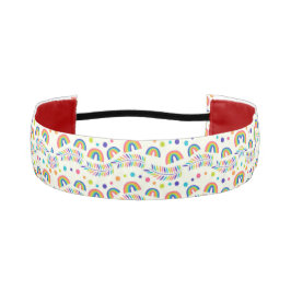Headband with a colorful design featuring rainbows アスレチックヘッドバンド