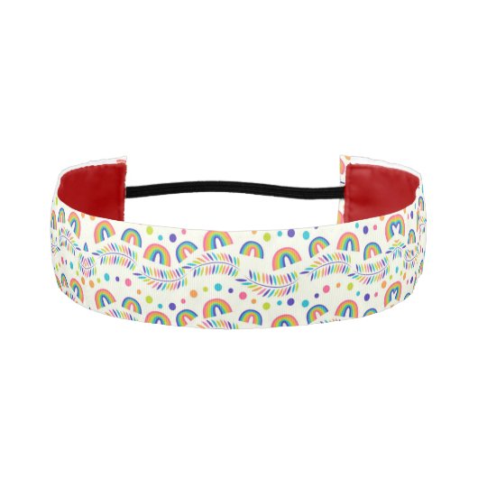 Headband with a colorful design featuring rainbows アスレチックヘッドバンド (正面)