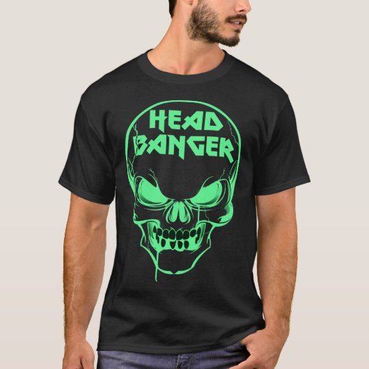 Headbanger Heavy Metal Rocker Dubstep Techno Rave  Tシャツ (正面)