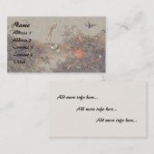 Headeのハチドリの鳥の花の名刺 名刺 (正面/裏面)