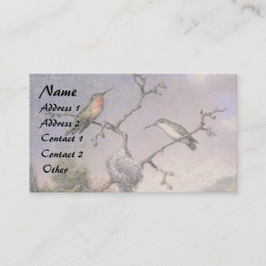 Headeのハチドリの鳥動物の巣の名刺 名刺 (正面)
