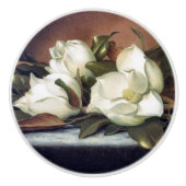 Headeのマグノリアによっては静物画の絵画のノブが開花します セラミックノブ (正面)