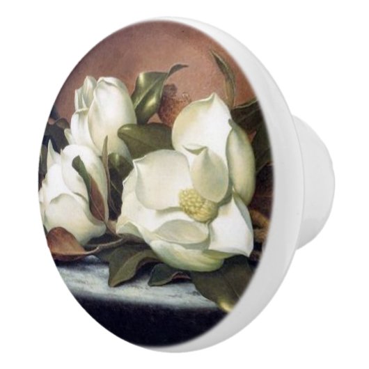 Headeのマグノリアによっては静物画の絵画のノブが開花します セラミックノブ (右)
