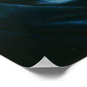 Heade – 青いベルベットの布に巨大なマグノリア ポスター (角)