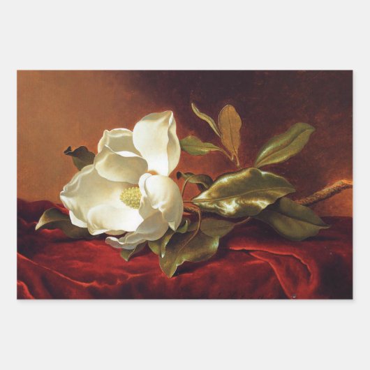 Heade - A Magnolia on Red Velvet ラッピングペーパーシート (正面)