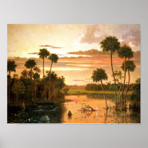 Heade - Great Florida Sunset, fine art painting ポスター