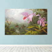 HEADE - Two Sun Angel Hummingbirds on a Branch - キャンバスプリント (インサイチュ (ウッドフロア))