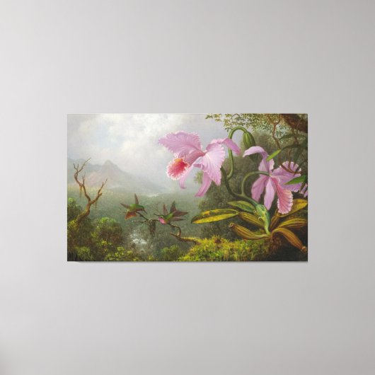 HEADE - Two Sun Angel Hummingbirds on a Branch - キャンバスプリント (正面)
