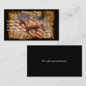 "Heading West"馬、ワシ、および米国国旗 名刺 (正面/裏面)