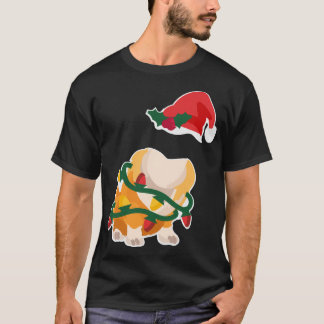 headless corgi body costume with christmas hat tシャツ