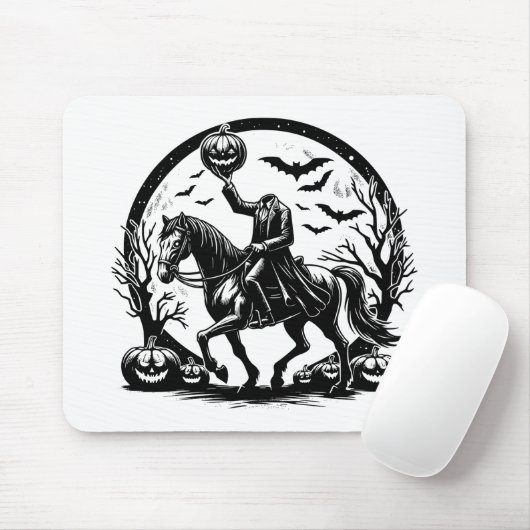 Headless Horseman Halloween Circle Design マウスパッド (マウス)