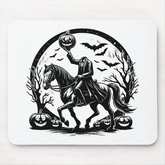 Headless Horseman Halloween Circle Design マウスパッド (正面)