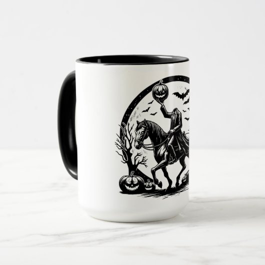 Headless Horseman Halloween Circle Design マグカップ (正面左)