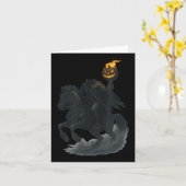 Headless Rider With Pumpkin Halloween Motif  カード (黄色い花)