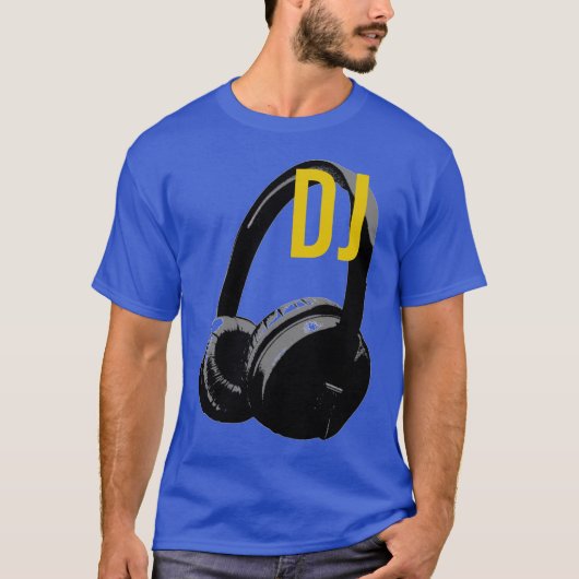 Headphone Pop Art DJ Disc Jockey Retro Tシャツ (正面)