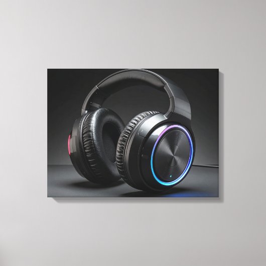 headphones キャンバスプリント (正面)
