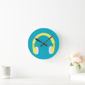 Headphones ラウンド壁時計 (ホーム)