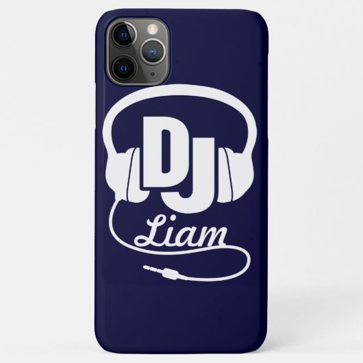 Headphones DJの名前は青と白のiphone case Case-Mate iPhoneケース (裏面)