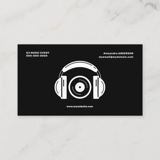 Headphones & Vinyl - DJ Music 名刺 (正面)