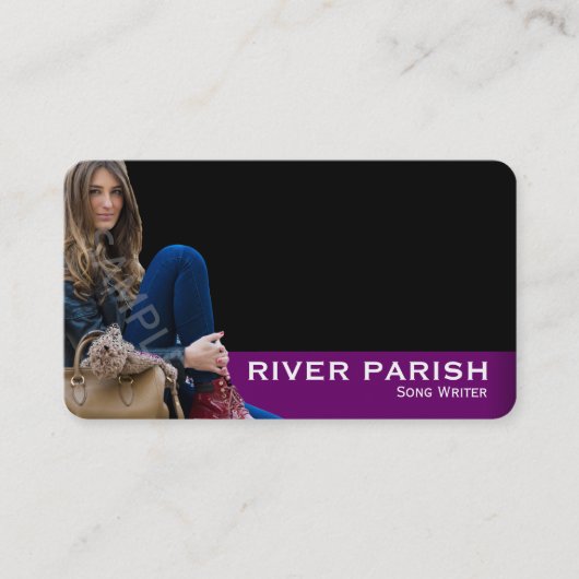 Headshotの名刺の紫色 名刺 (正面)