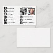 headshotのqrコードおよび社会的な媒体アイコン 名刺 (正面/裏面)