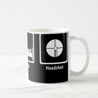、Headshot - FPSのゲーマー食べて下さい、眠らせて下さい コーヒーマグカップ