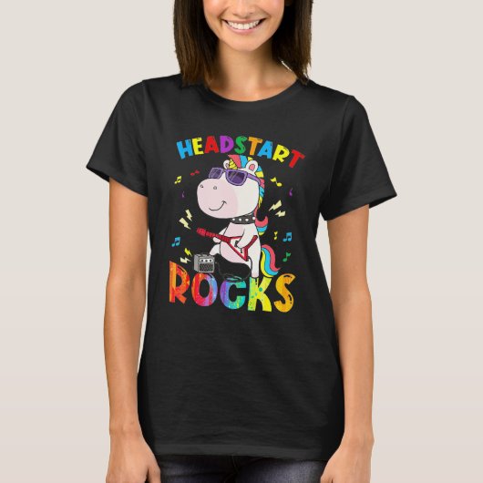 Headstart Rocks Unicorn Kids Boys Girls Back To Sc Tシャツ (正面)