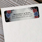 Headstone Floral Dark Gothic Wedding Address ラベル