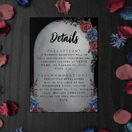 Headstone Floral Gothic Wedding Details エンクロージャーカード