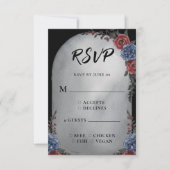 Headstone Floral Gothic Wedding RSVP (正面)