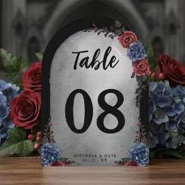 Headstone Floral Gothic Wedding Table Number 招待状