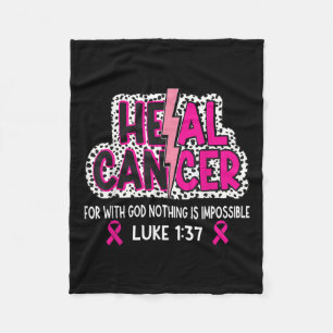 Heal Cancer 信じ God Christian Breast Cancer Aw フリースブランケット