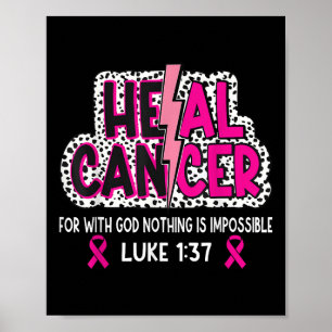 Heal Cancer 信じ God Christian Breast Cancer Aw ポスター