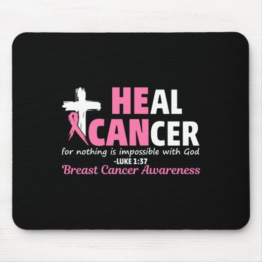 Heal Cancer Christian Believe God Breast Cancer Aw マウスパッド (正面)