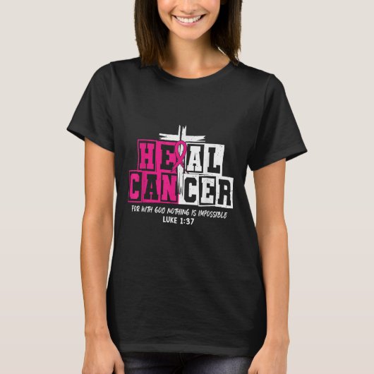 Heal Cancer Jesus Christian Nk Breast Cancer Aware Tシャツ (正面)