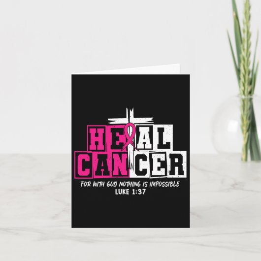 Heal Cancer Jesus Christian Pink Breast Cancer Awa カード (正面)