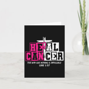 Heal Cancer Jesus Christian Pink Breast Cancer Awa カード